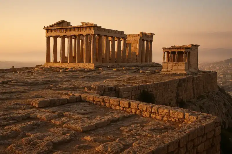 The Acropolis of Athens with the Parthenon above the city