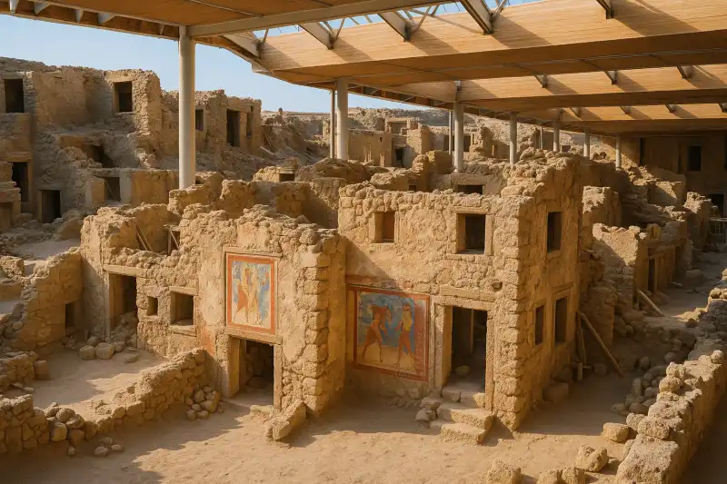 Akrotiri Bronze Age Minoan archaeological site