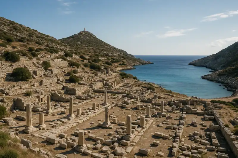 Ruins and sea views at ancient Knidos, Datca Peninsula, Turkey