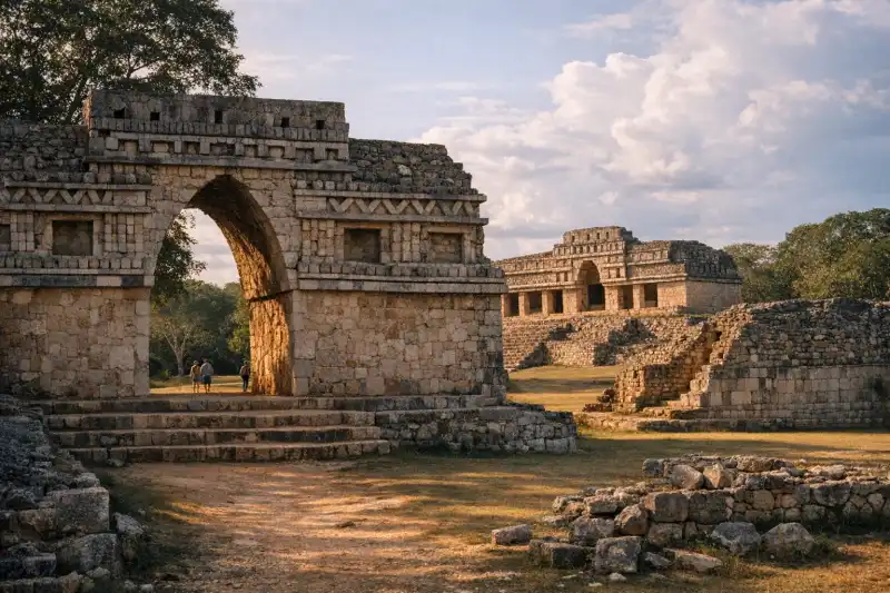 The elegant arch and palace ruins at Labná in Yucatán