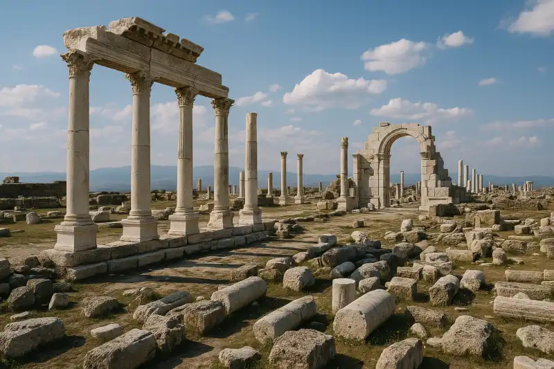 Restored colonnaded avenue at Laodikeia, Denizli Province, Turkey