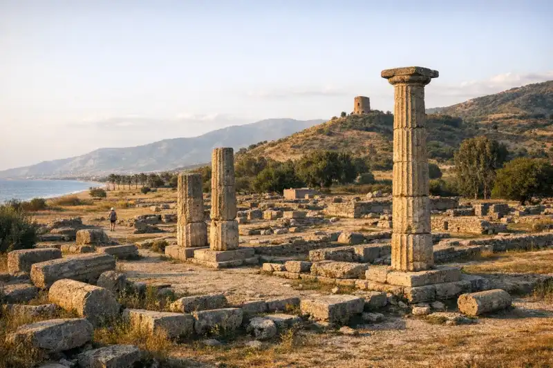 Archaeological remains at Locri Epizephyrii in Calabria, Italy