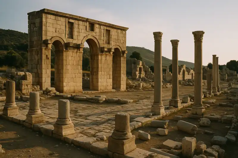 Ancient theater and ruins at Patara in Turkey