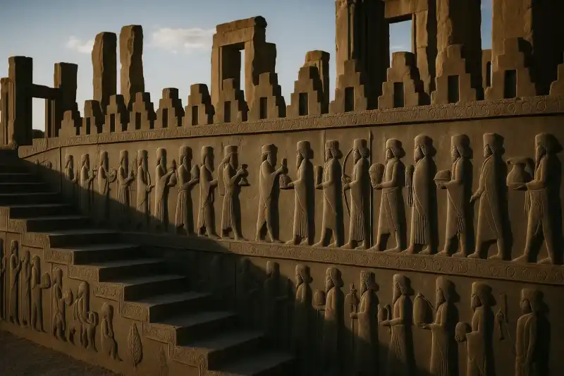 Apadana Palace reliefs at Persepolis, Iran