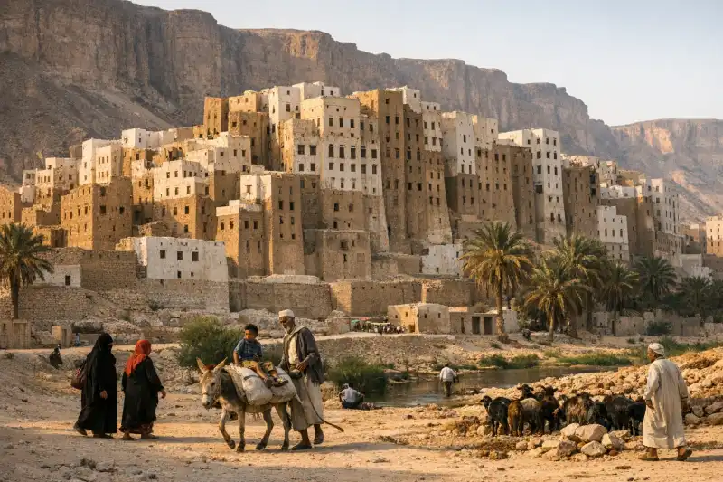 Mud-brick tower houses of Shibam in Hadramawt, Yemen