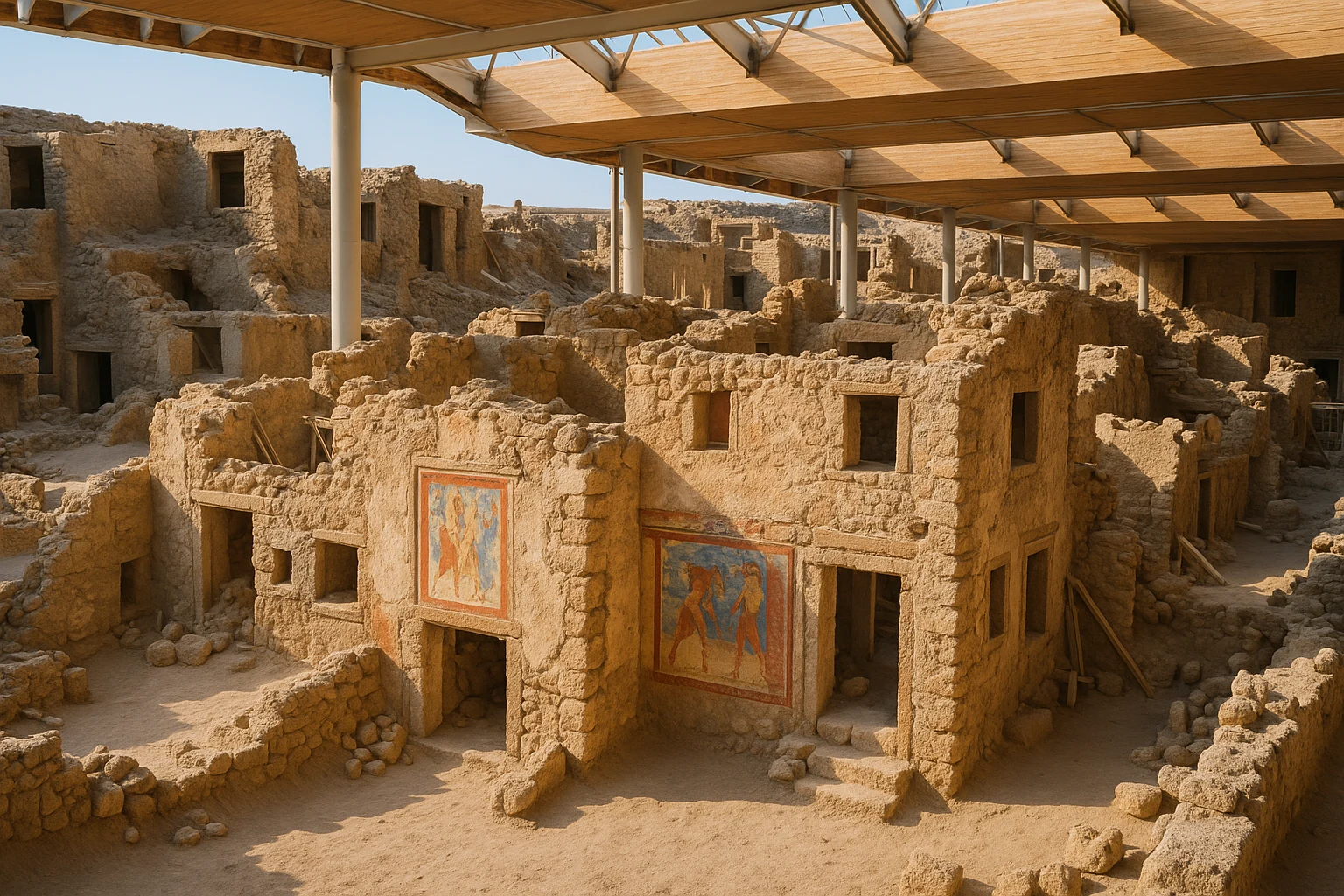 Akrotiri Bronze Age Minoan archaeological site