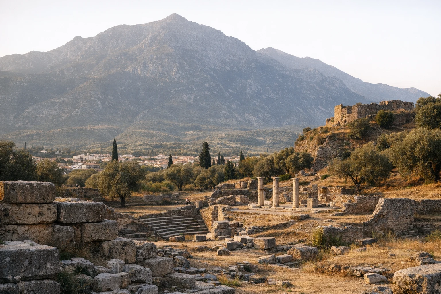 Ruins of Ancient Sparta in the Peloponnese region of Greece