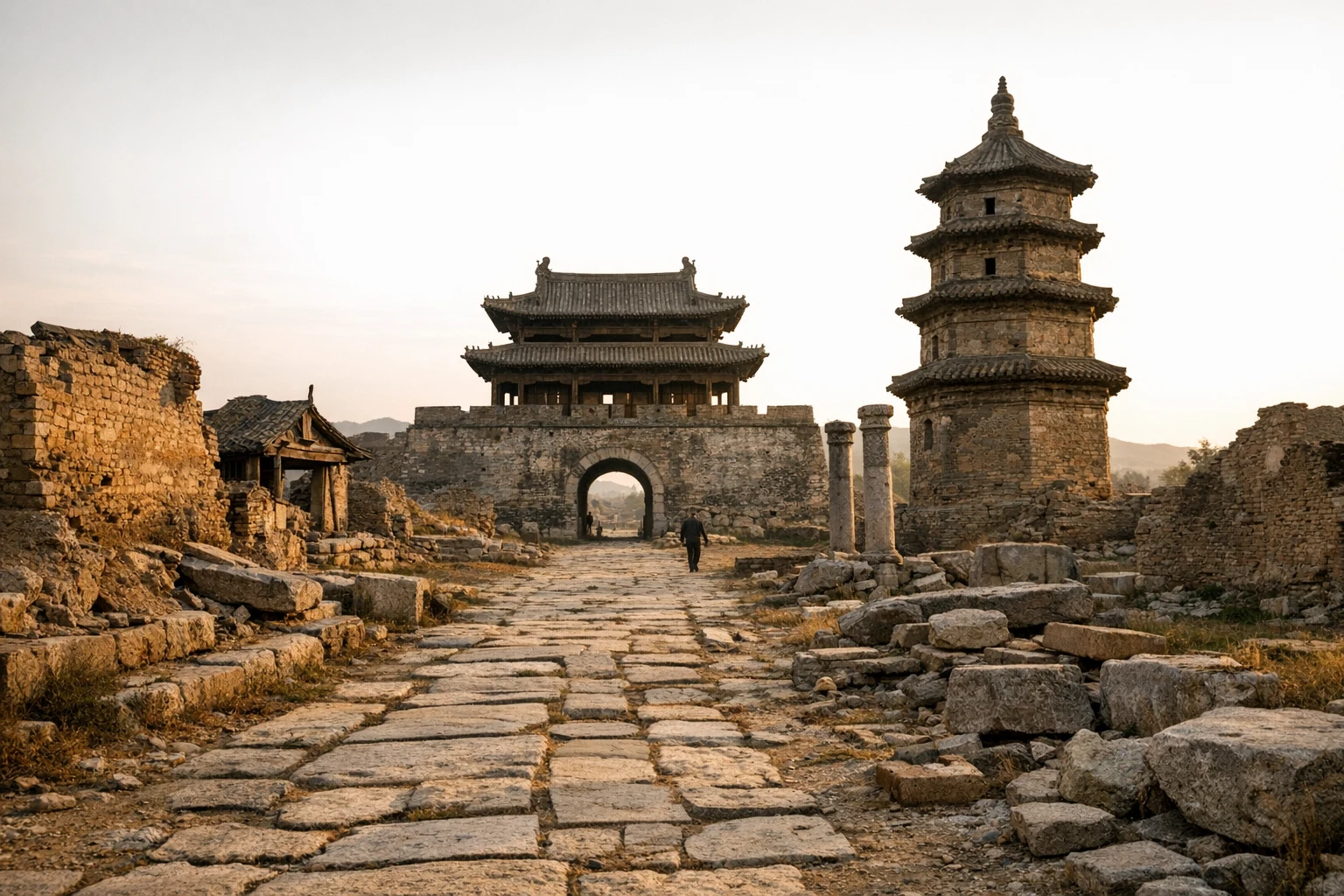 Archaeological remains and historic landscape at the Beizhen Ancient City Ruins in Liaoning Province, China