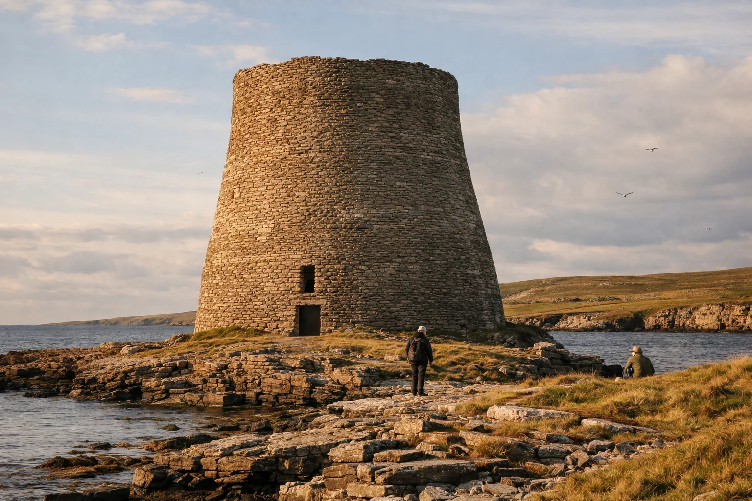Broch of Mousa rising above the island landscape in the United Kingdom