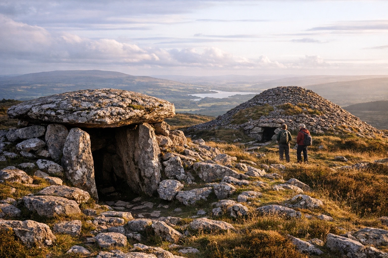 Stone passage tomb at Carrowkeel Megalithic Cemetery in County Sligo, Ireland