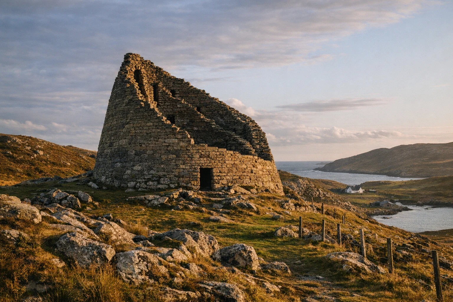 Dun Carloway Broch standing on a hillside in the United Kingdom