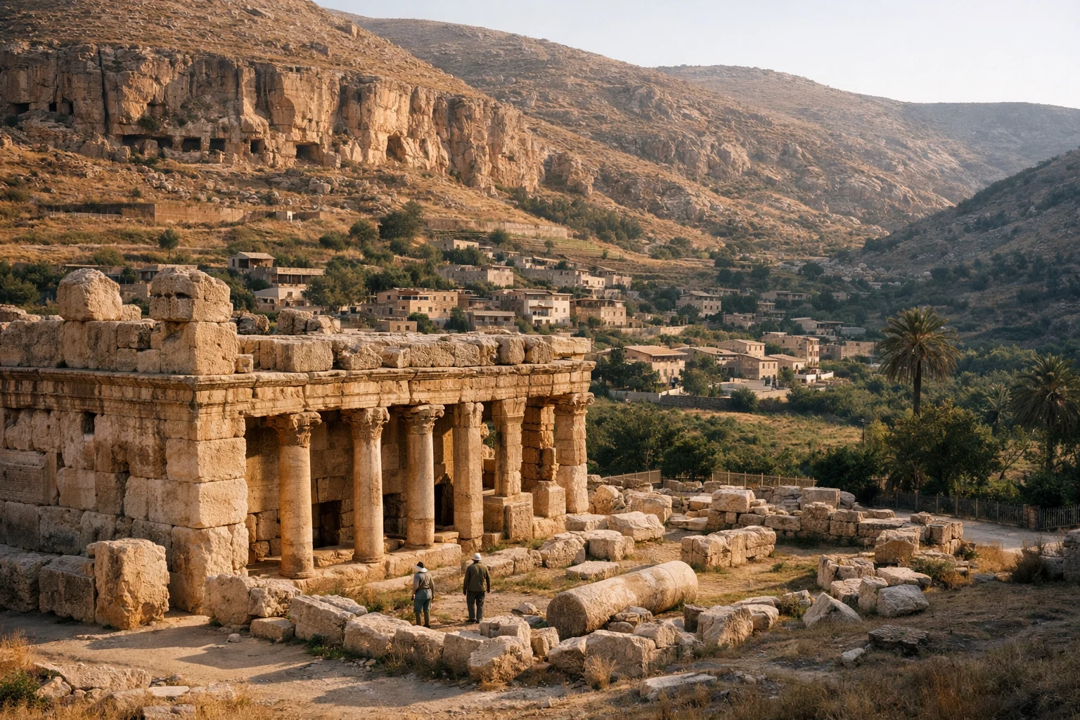 Qasr al-Abd at Iraq al-Amir in Jordan, set amid the green valley west of Amman