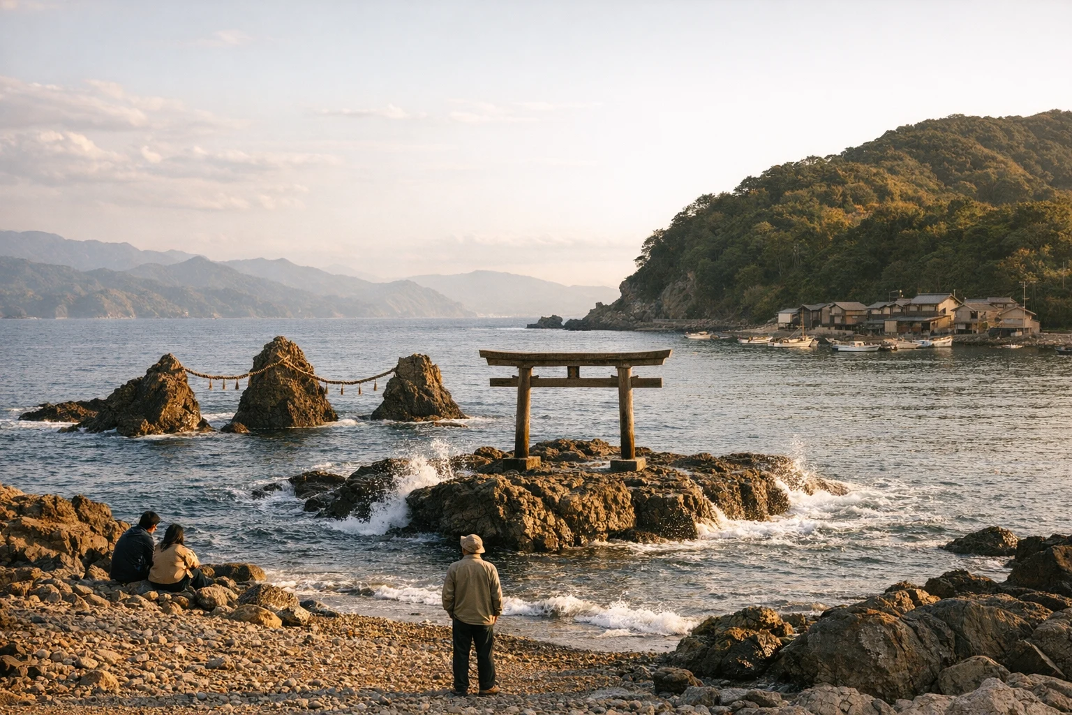 Excavated ancient structures at Irie Site in Japan with surrounding countryside
