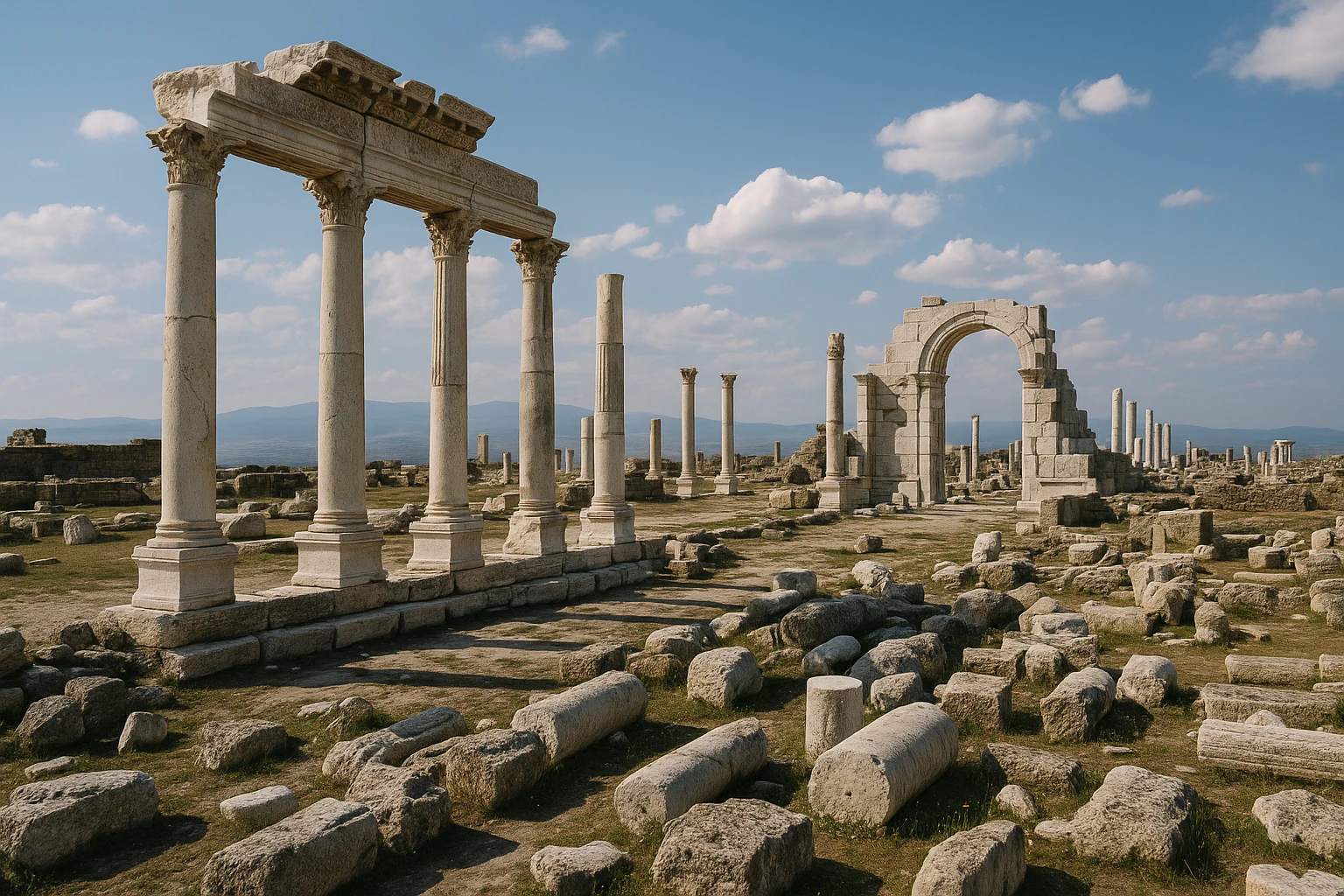 Restored colonnaded avenue at Laodikeia, Denizli Province, Turkey
