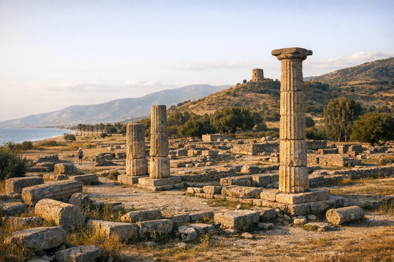 Archaeological remains at Locri Epizephyrii in Calabria, Italy