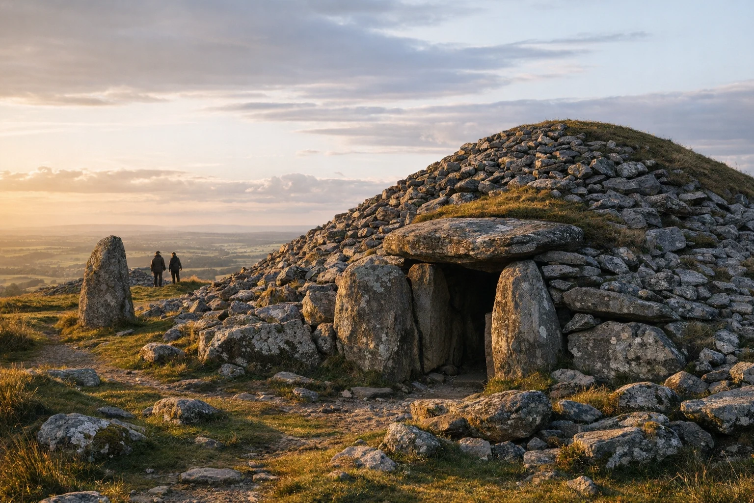 Hilltop passage tombs at Loughcrew Cairns in County Meath, Ireland