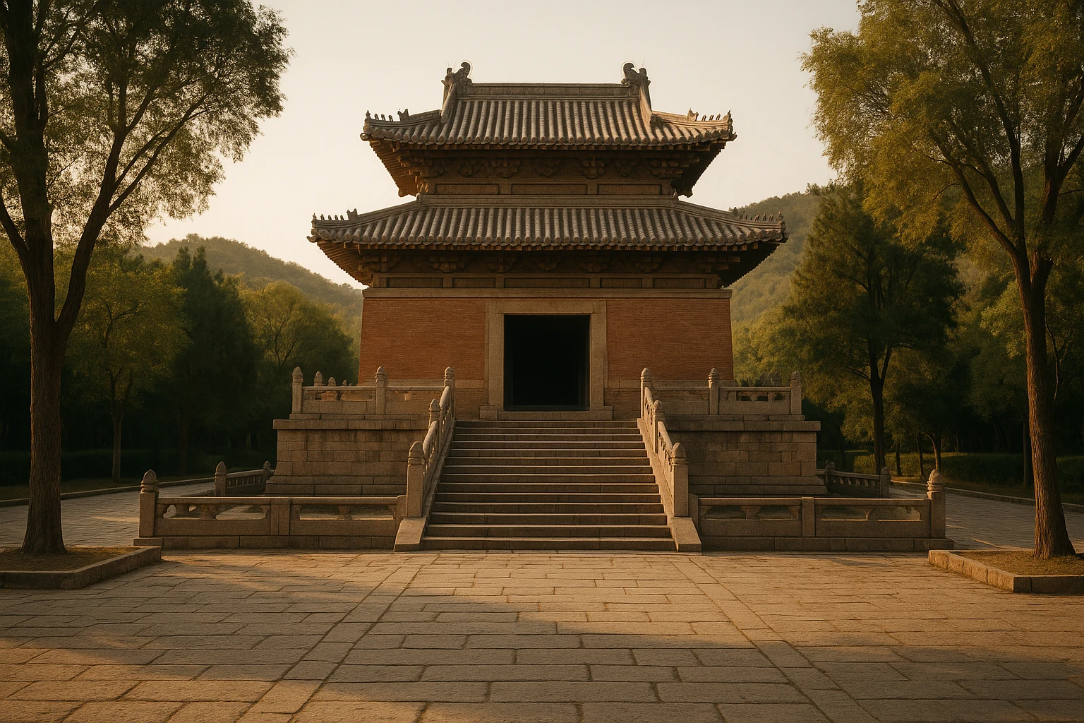 Rows of terracotta warriors standing in excavation pits at the Mausoleum of the First Qin Emperor in Shaanxi, China