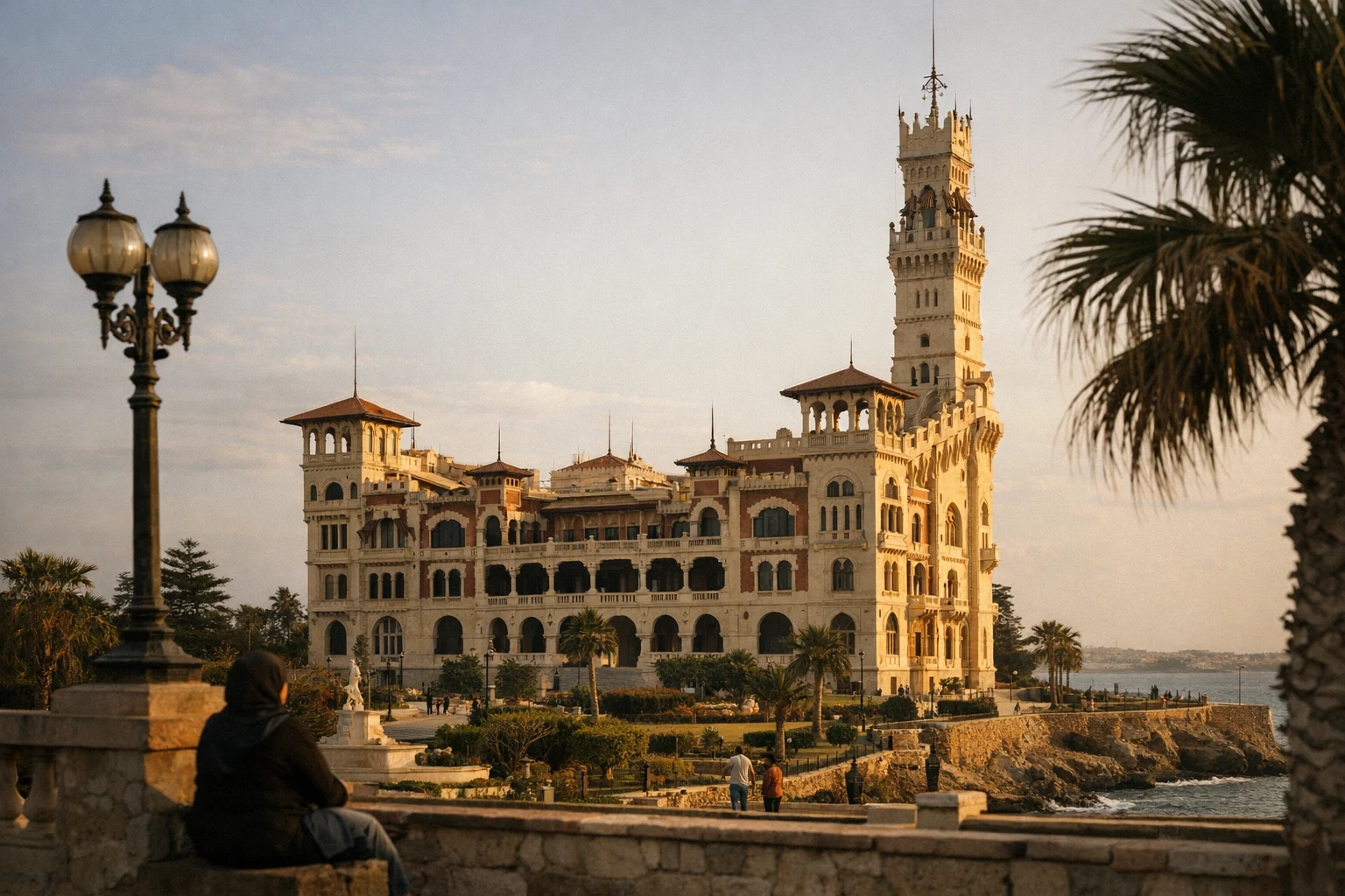 Montaza Palace overlooking the Mediterranean coast in Alexandria, Egypt