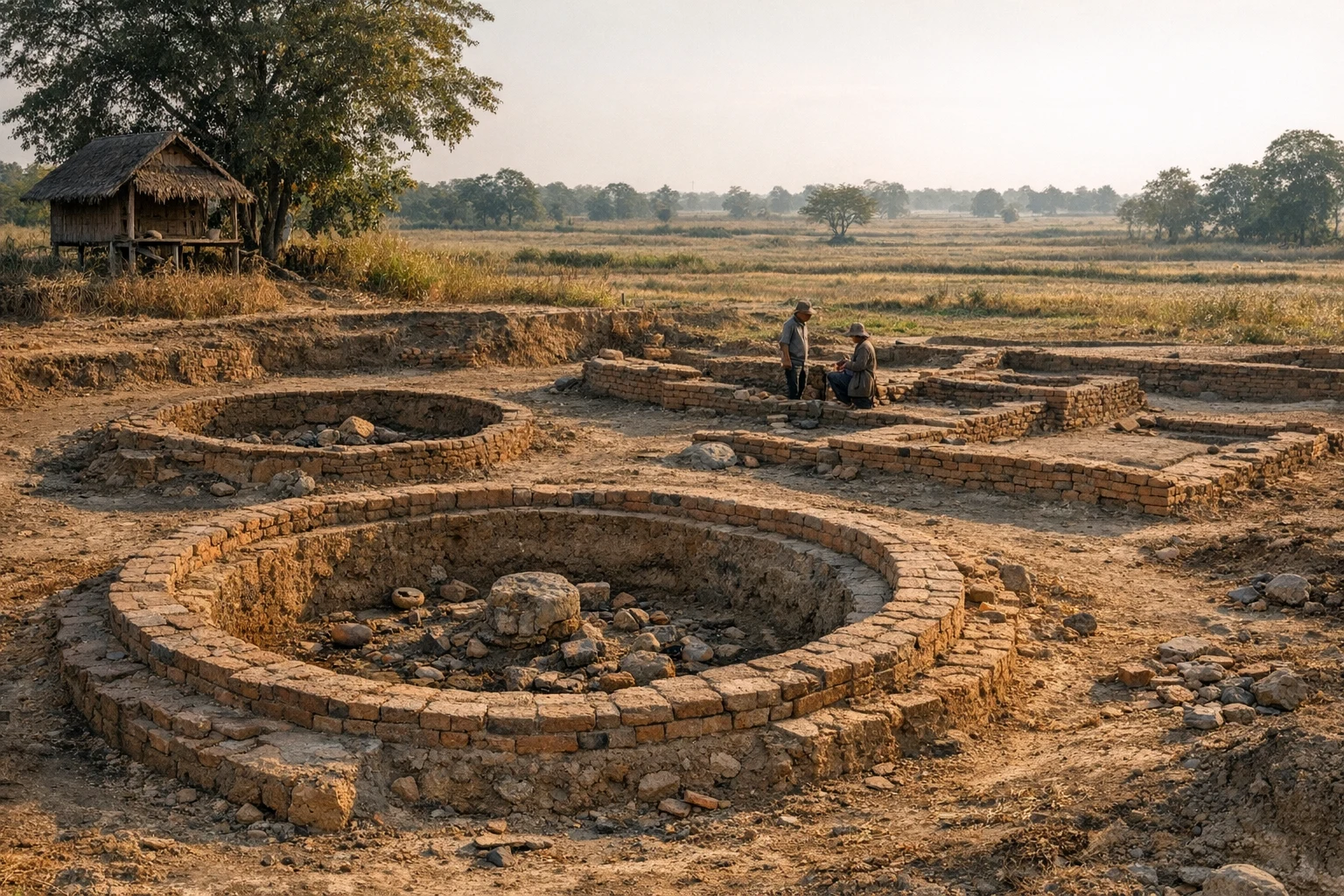 Archaeological landscape at Noen-U-Loke in Thailand, an ancient prehistoric burial site in Nakhon Ratchasima Province