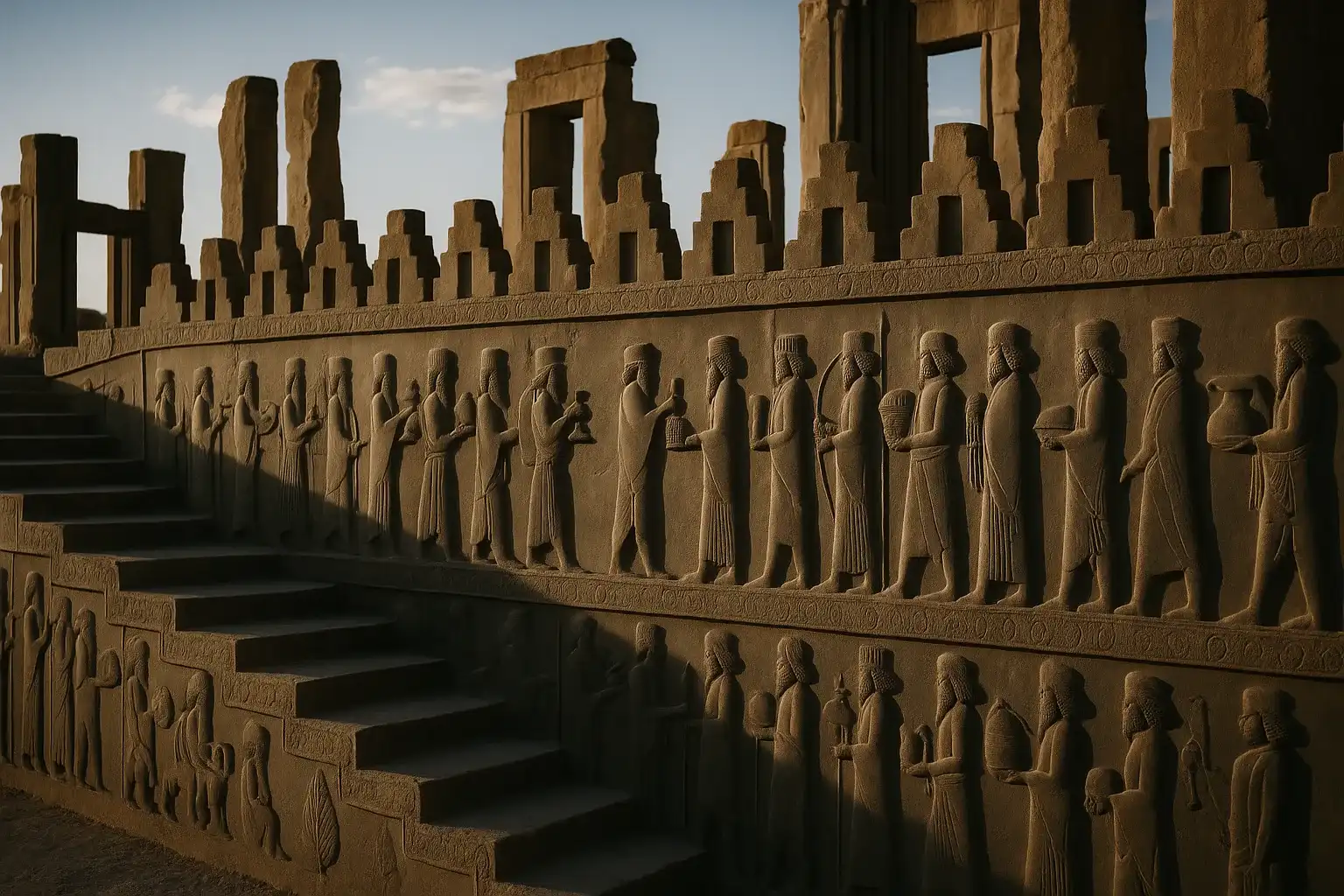 Apadana Palace reliefs at Persepolis, Iran