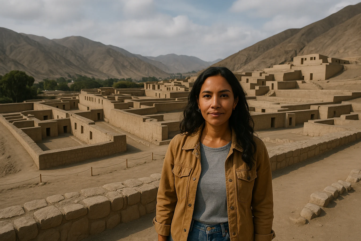 Adobe walls and ceremonial courtyards at Puruchuco, Lima, Peru