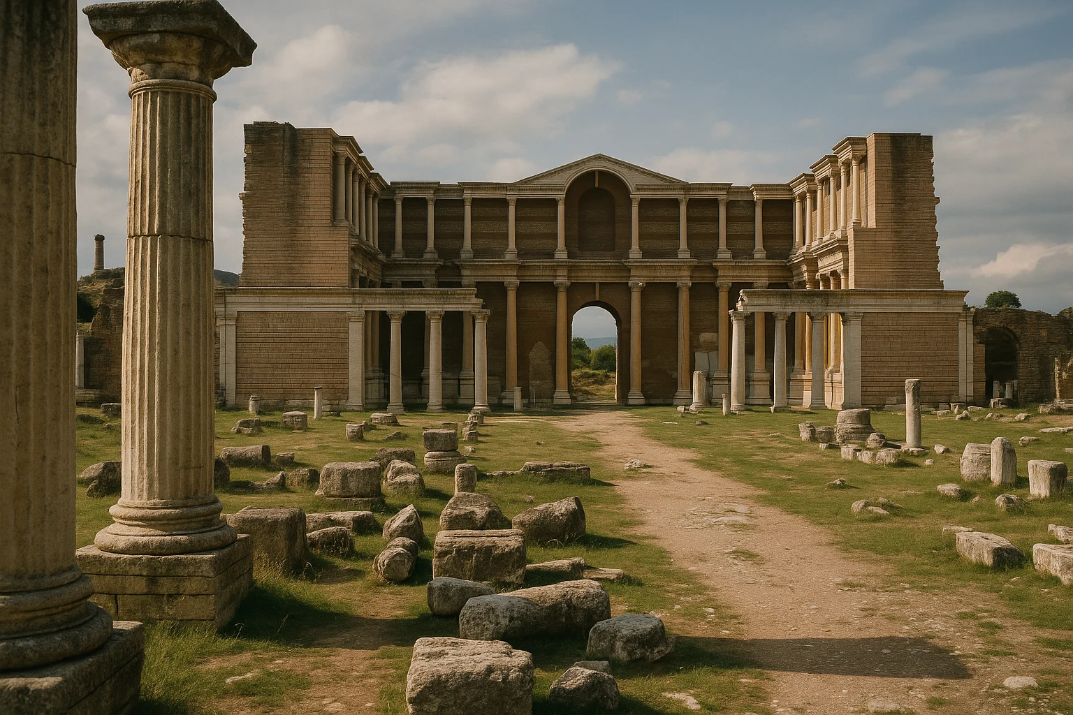 Temple of Artemis columns at Sardis, Turkey