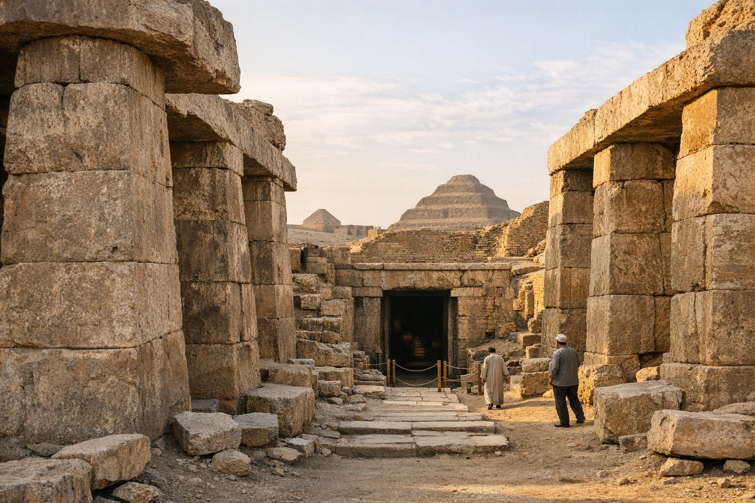 View of the subterranean Serapeum of Saqqara burial chambers in Egypt