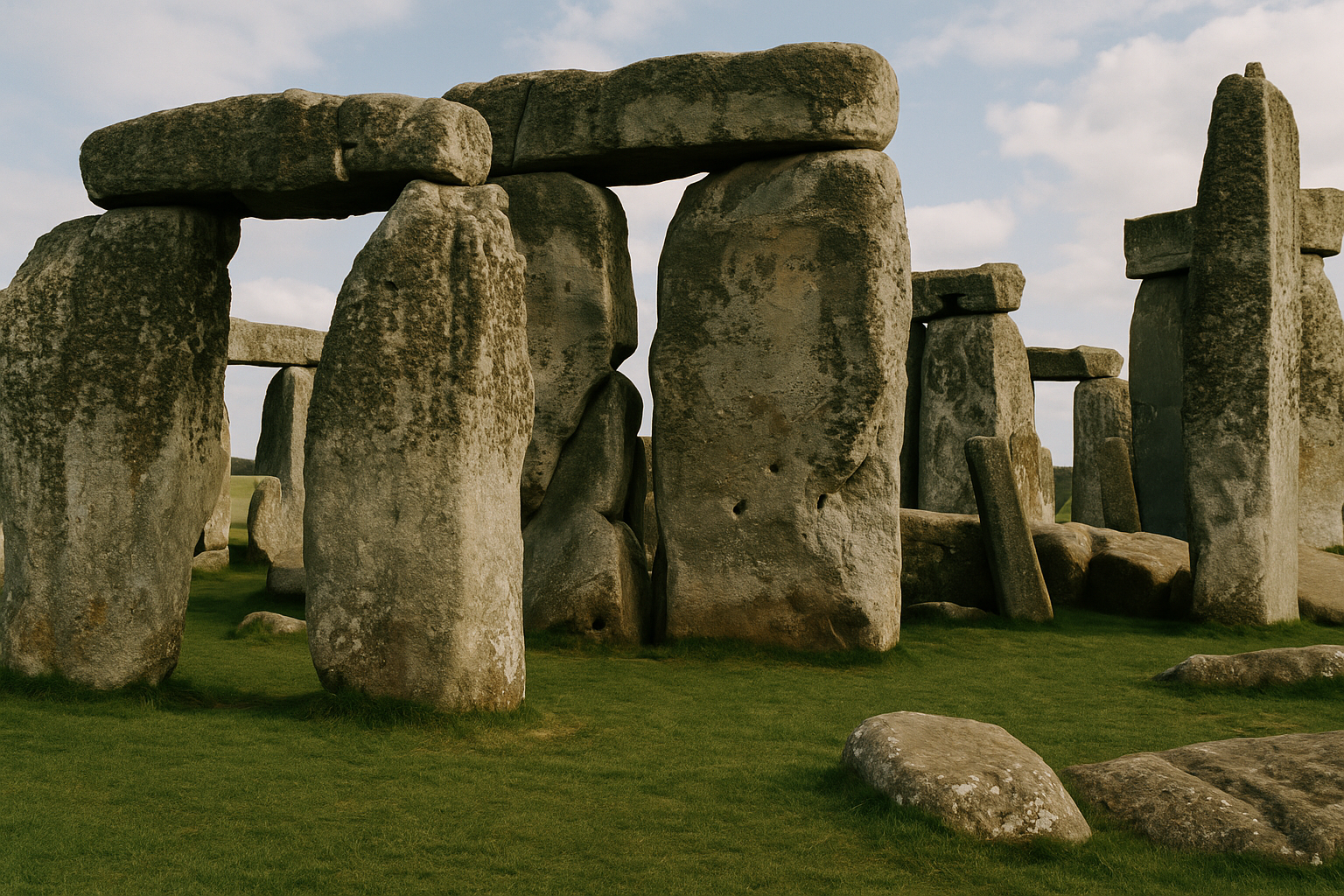 Stone circle at Stonehenge under open sky