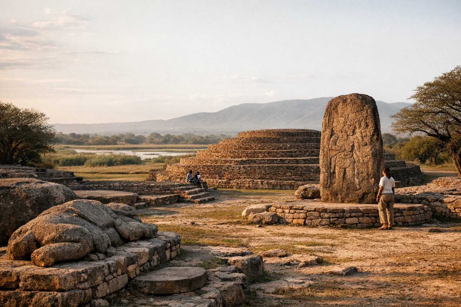Ancient mounds and open ceremonial grounds at Tamtoc in Mexico