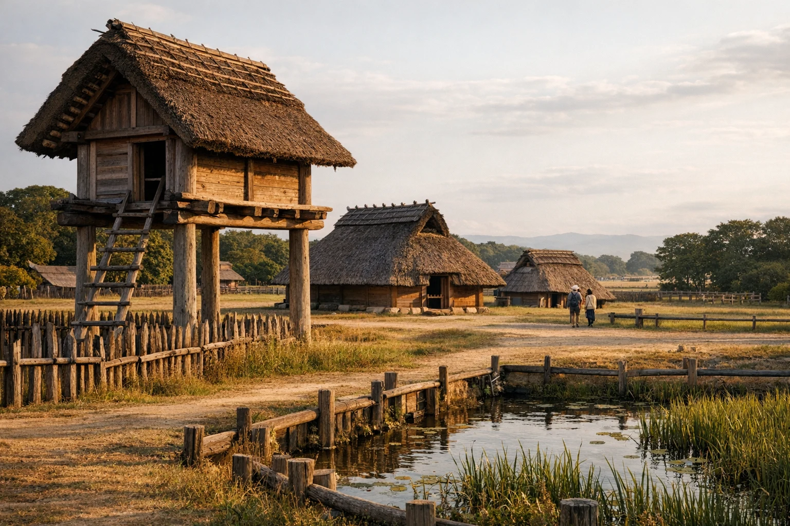 A view of reconstructed ancient dwellings at Toro Archaeological Site, Shizuoka, Japan