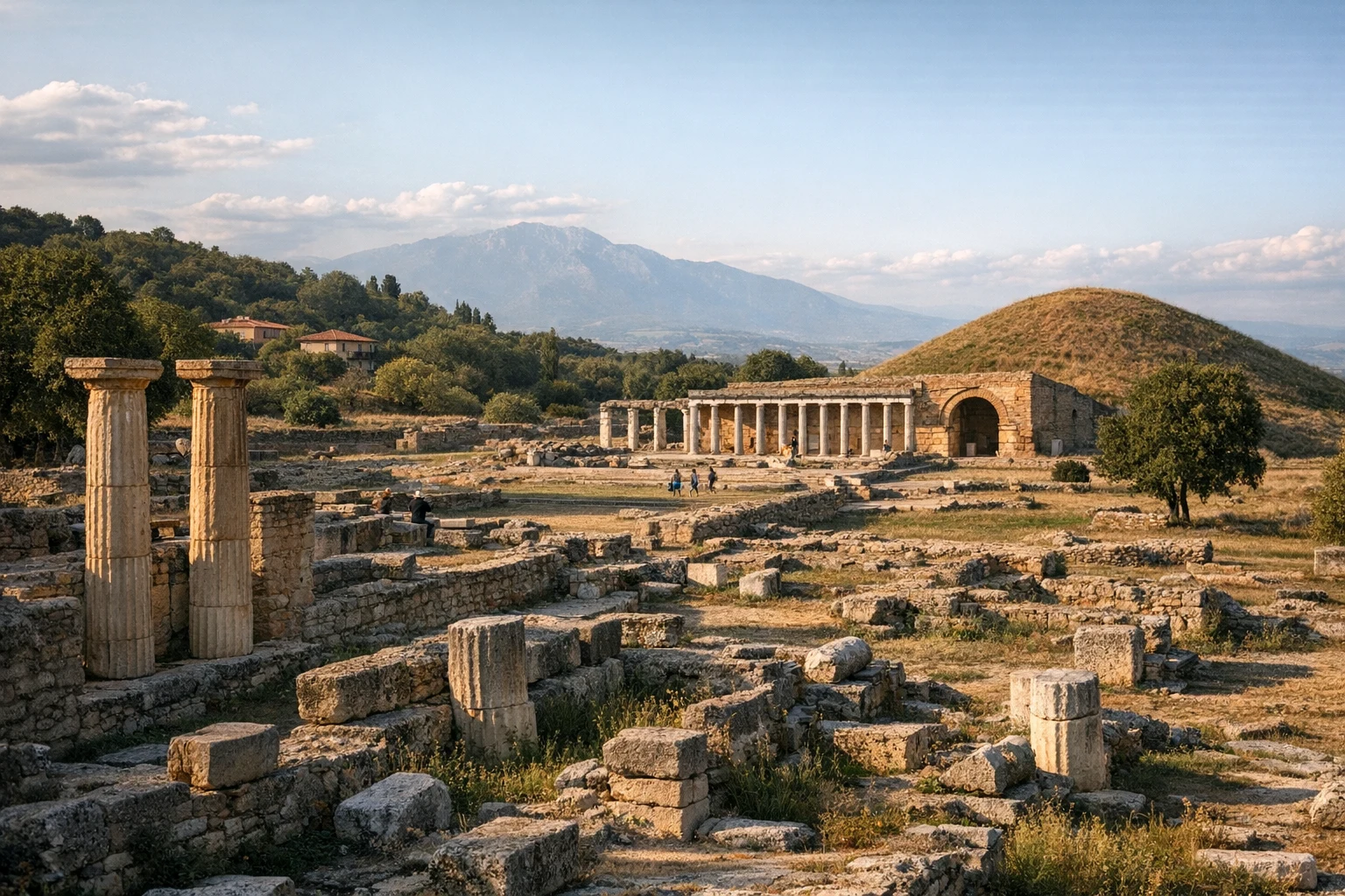 The royal tumulus and museum complex at Vergina (Aigai) in Greece