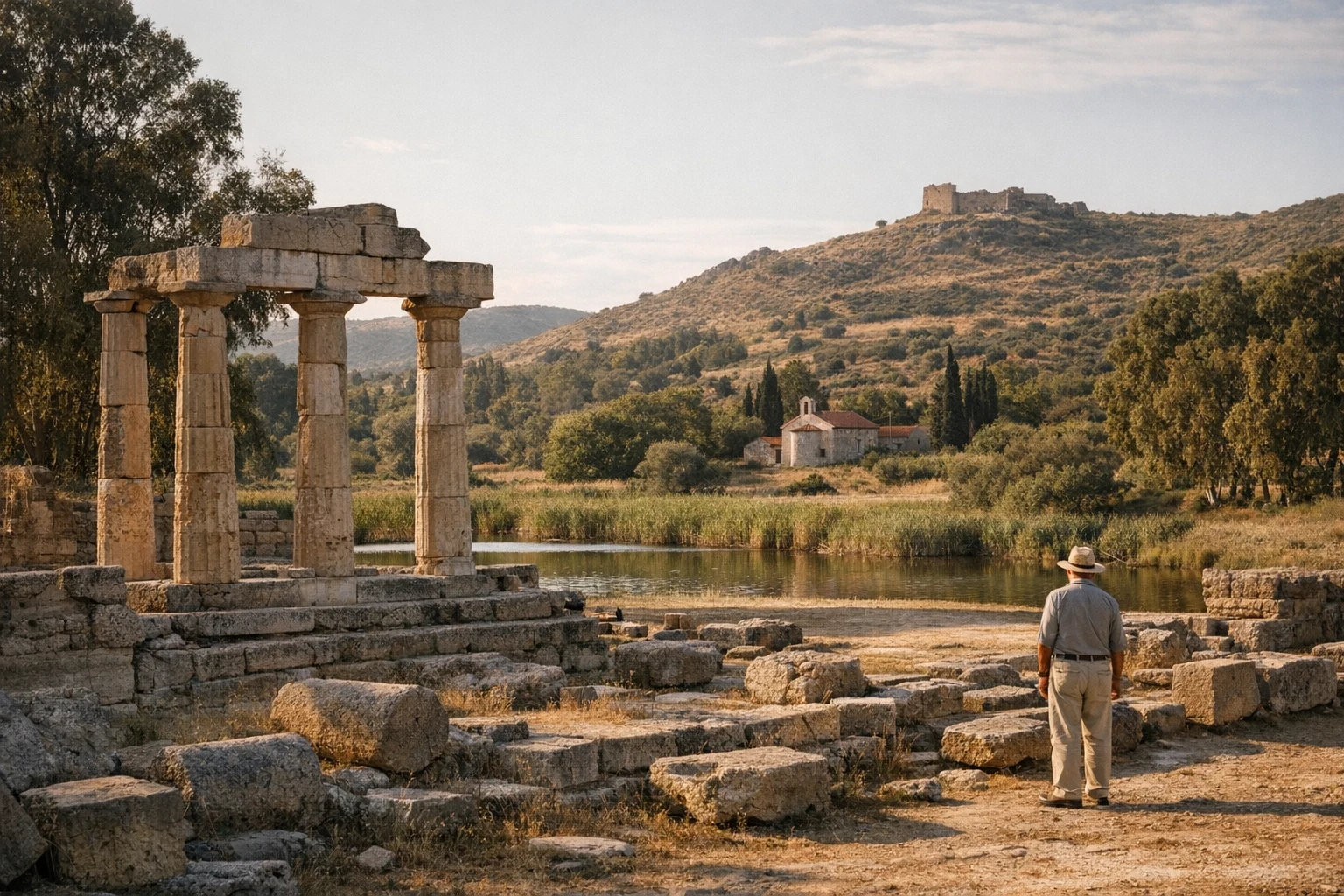 Ruins and sacred landscape of Vravrona in Attica, Greece